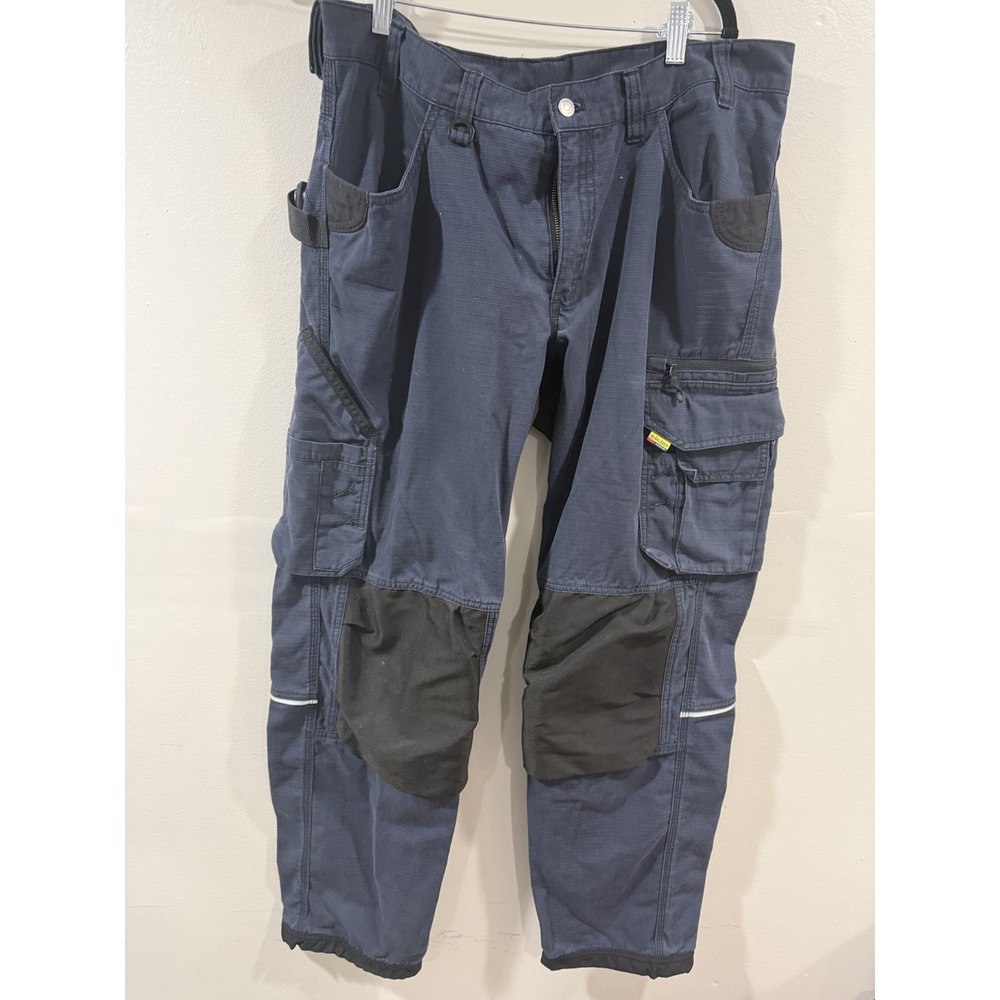 Men's Blaklader Heavy Duty Cargo Work Pants Blue 36x34  Brawny Pockets